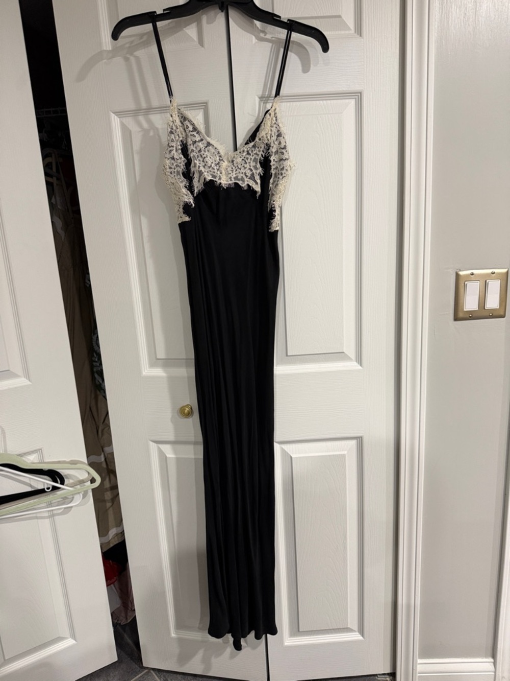 Petal & Pup Black Midi Dress with Cream Lace Trim